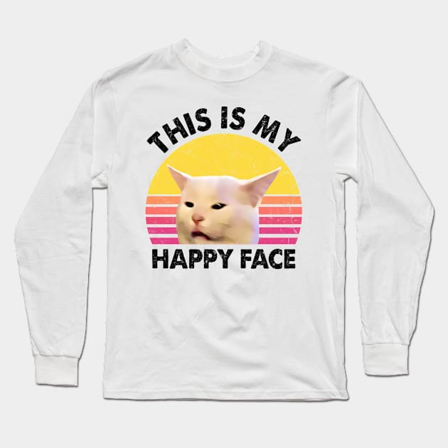 THIS IS MY HAPPY FACE Long Sleeve T-Shirt by JohnetteMcdonnell